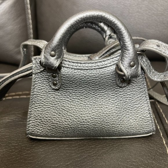 Balenciaga Nano Sized Crossbody NeoClassic Mini Bag Silver - Like New - Picture 5 of 13